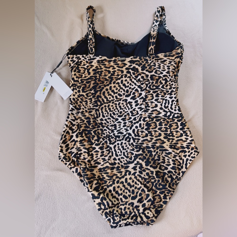 Calvin Klein animal print 1 piece swimsuit sexy design removable cup uv protecti - Picture 3 of 9
